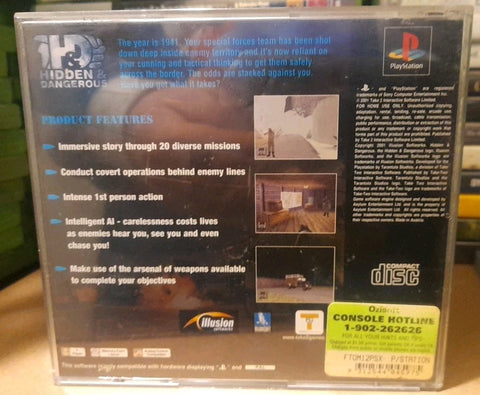 HIDDEN & DANGEROUS • Sony PlayStation 1 PS1 Game + Manual (2001) PAL • Complete