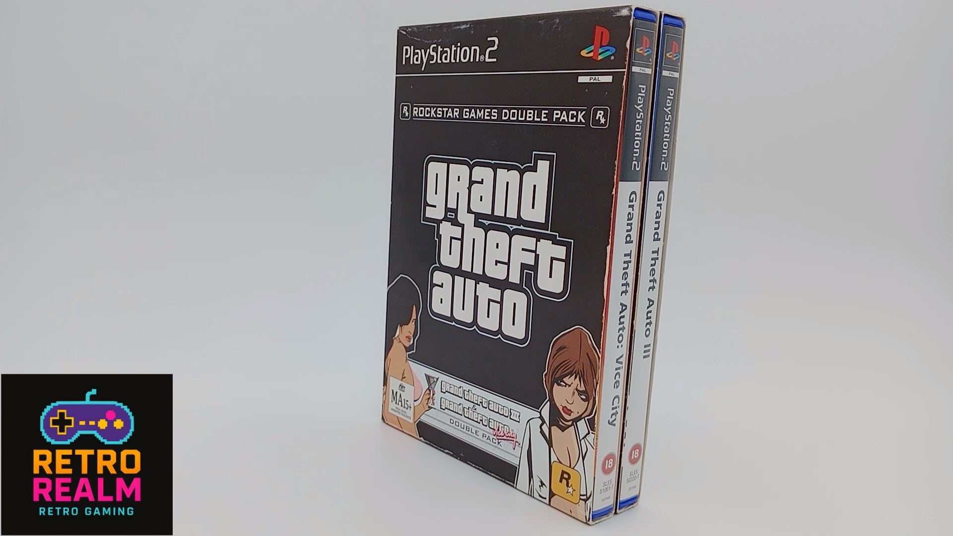 Grand Theft Auto 3 & Vice City Double Pack for PlayStation 2 PAL CID with Sleeve, Manuals & Maps