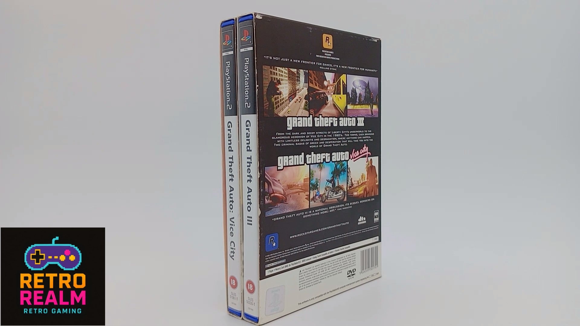 Grand Theft Auto 3 & Vice City Double Pack for PlayStation 2 PAL CID with Sleeve, Manuals & Maps