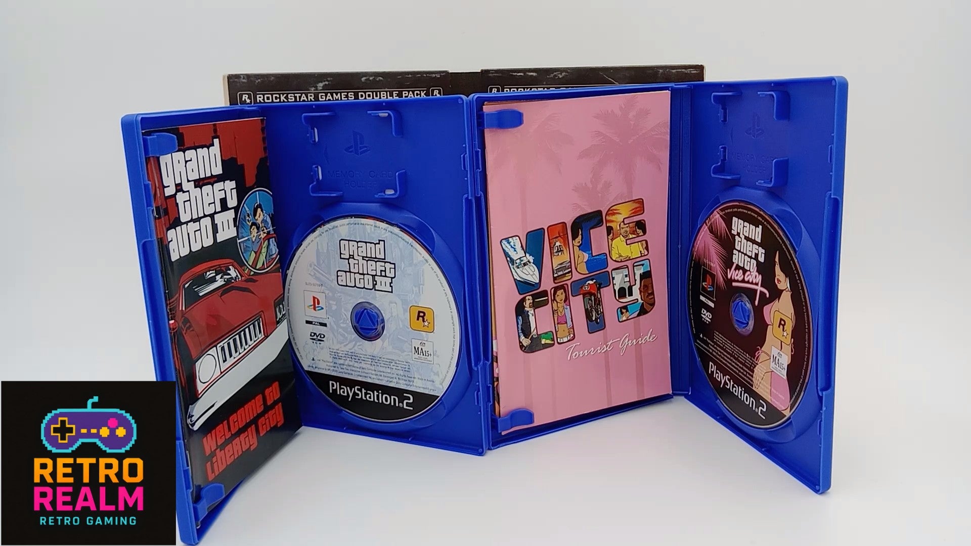 Grand Theft Auto 3 & Vice City Double Pack for PlayStation 2 PAL CID with Sleeve, Manuals & Maps
