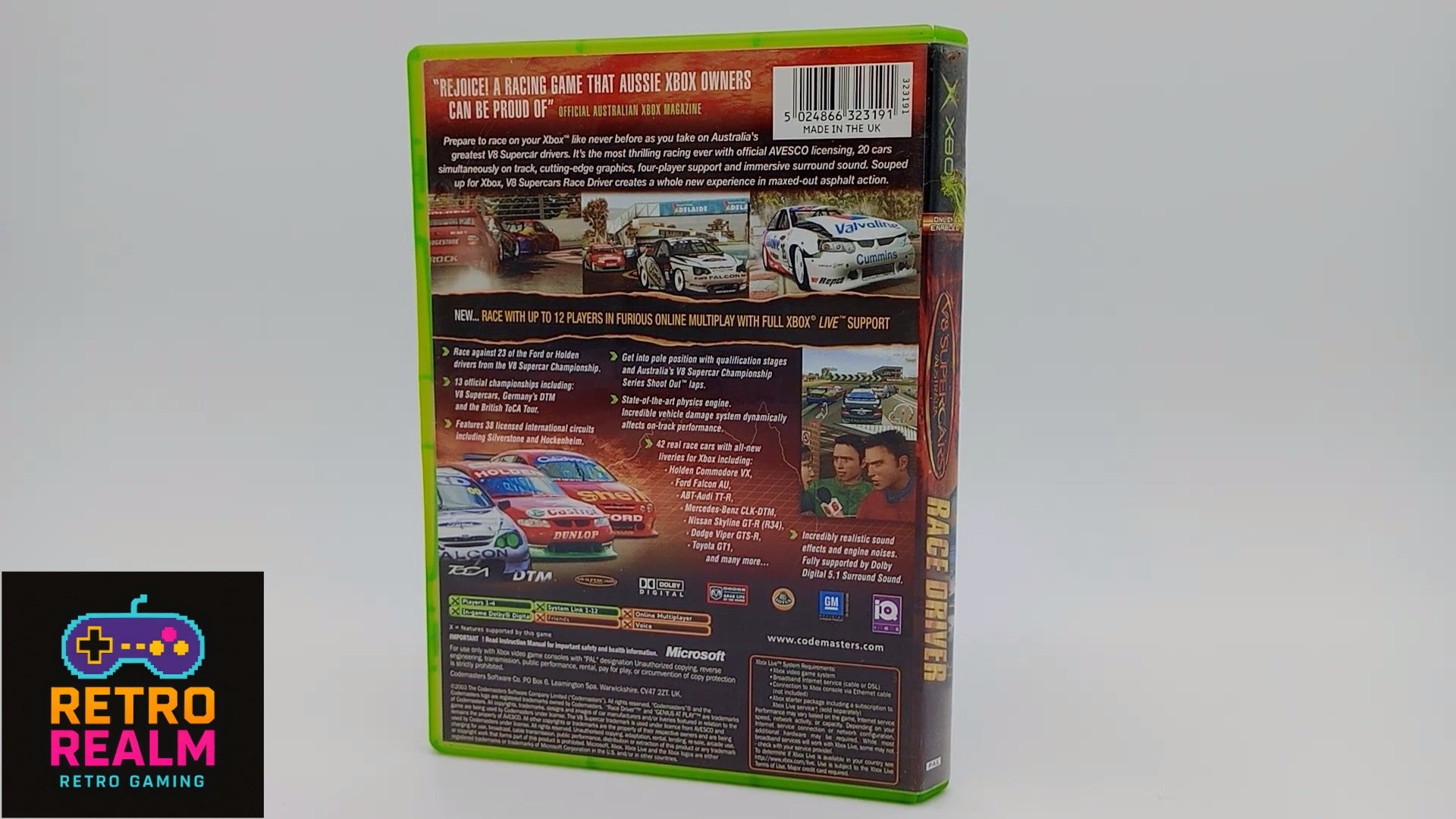 V8 Supercars Australia Race Driver for XBOX PAL no Manual