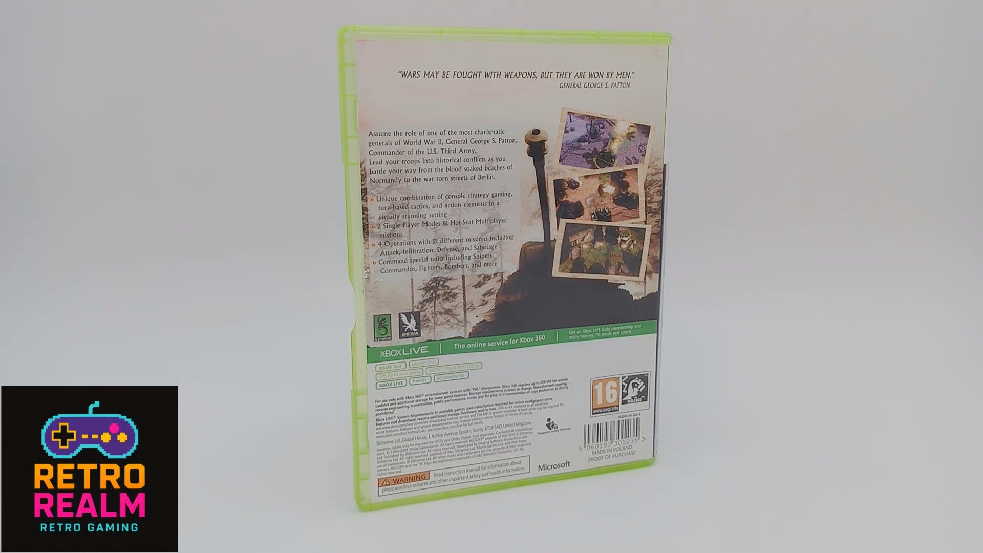 History Legends of War for XBOX 360 PAL CIB with Manual