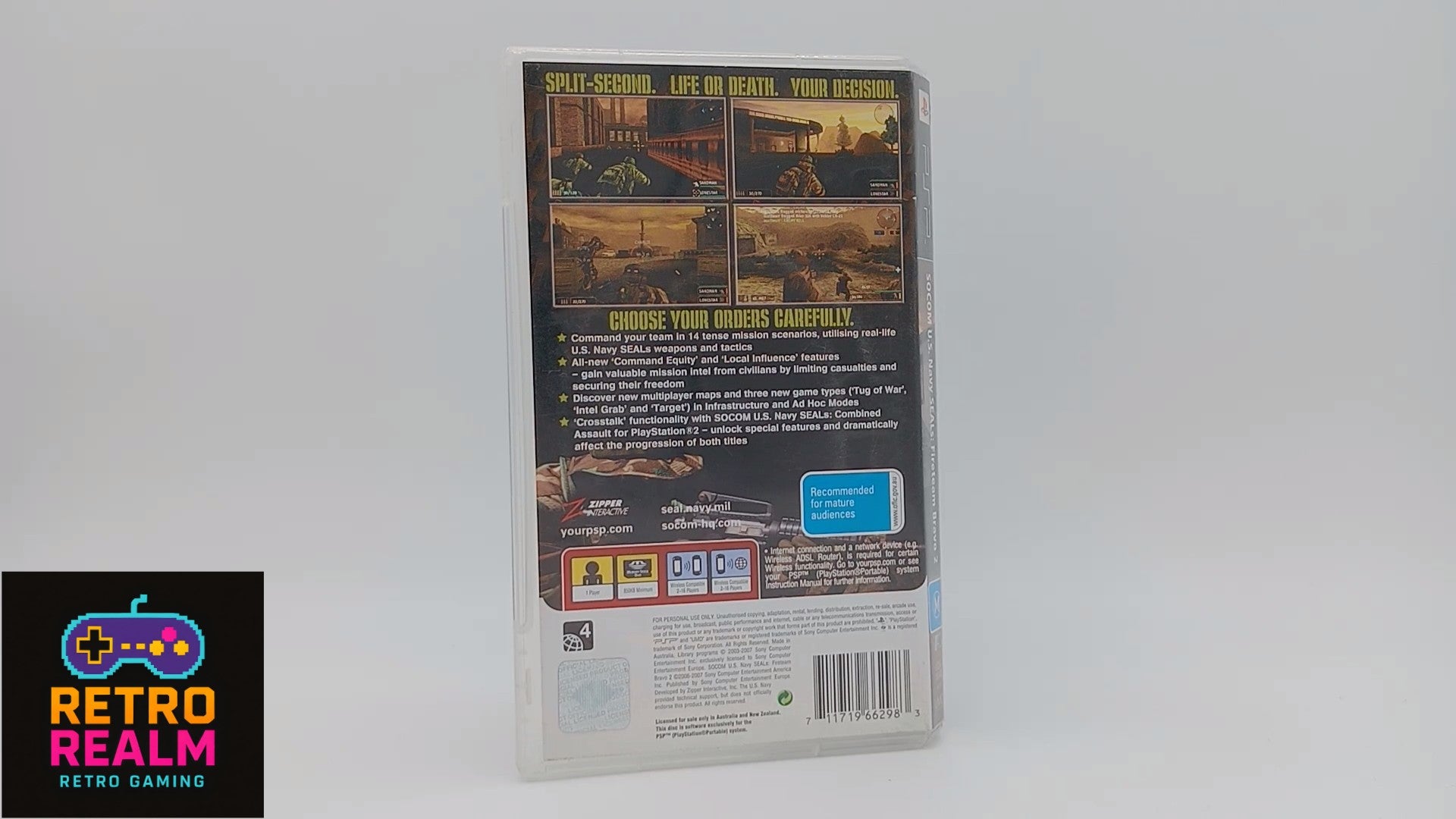 SOCOM U.S. Navy SEALs: Fireteam Bravo 2 for PSP PlayStation Portable with Manual CIB