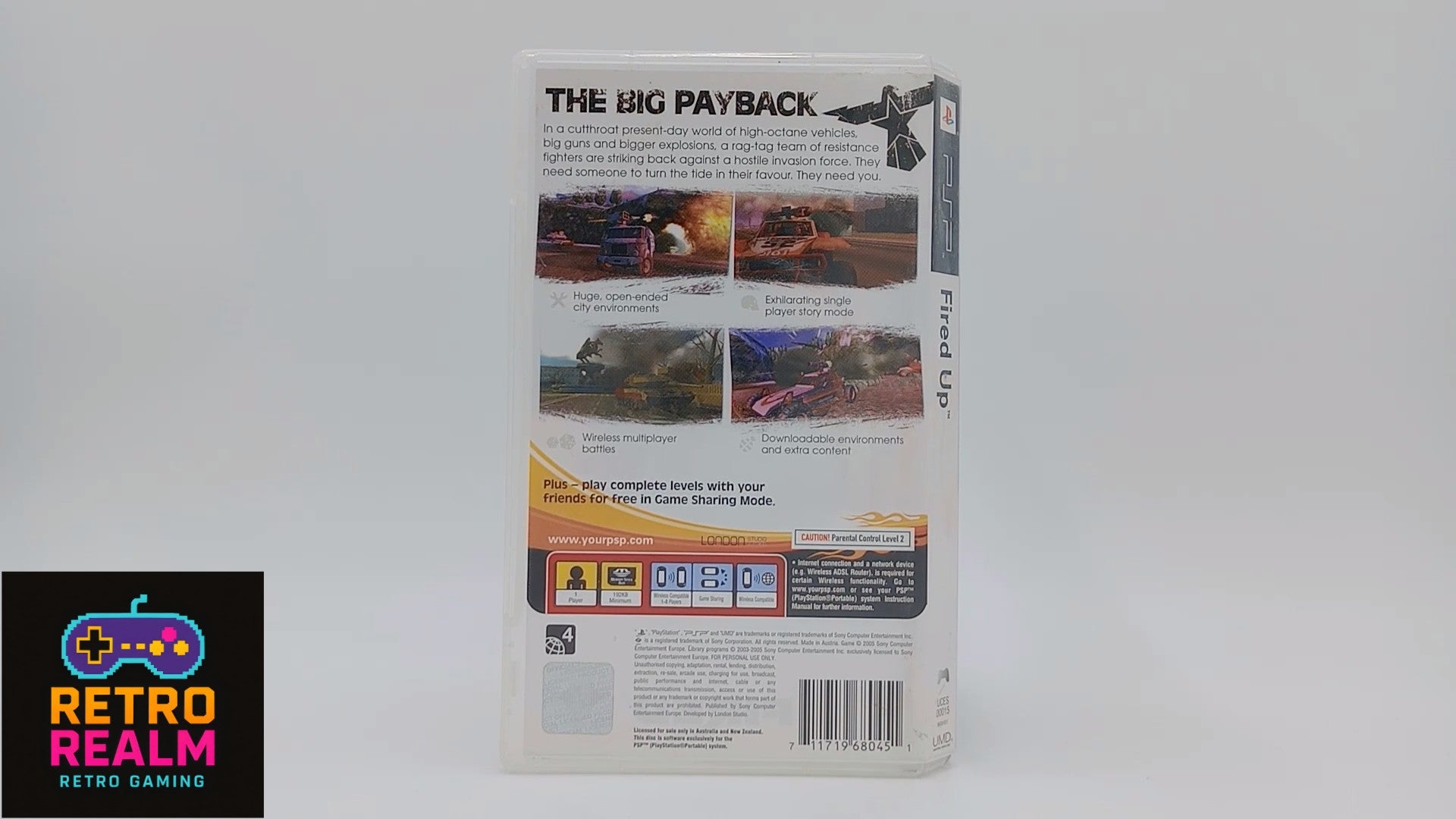 Fired Up for PSP PlayStation Portable with Manual CIB